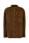 Lois Camel Suede Shirt In Animal Print