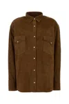 Lois Camel Suede Shirt In Brown