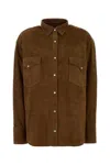 Lois Camel Suede Shirt In Brown
