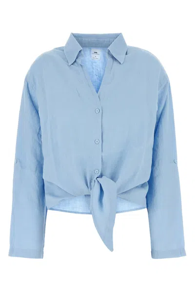 LOIS CAMICIA IN LINO AZZURRO  DONNA