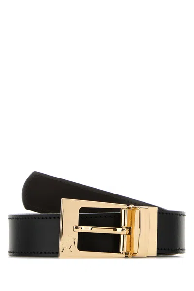 Lois Dark Brown Leather Reversible Belt In Black