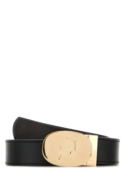 Lois Dark Brown Leather Reversible Belt In Black