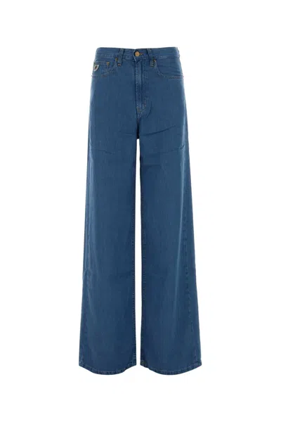 Lois Denim Wide-leg Jeans In Lyocell-linen Blend In Light Blue