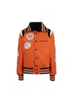 Lois Orange Denim Nomad Bomber Jacket In Orange
