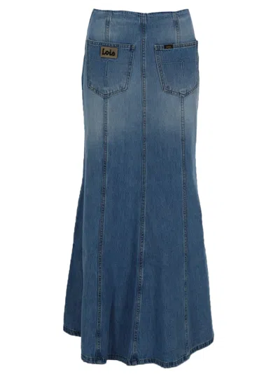 Lois High Rise Denim Maxi Skirt
