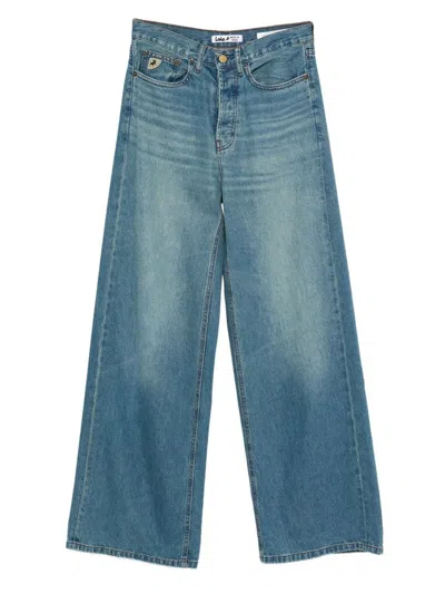 Lois High Waist Skater Jeans In Blue