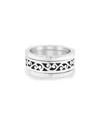 Lois Hill Silver Hammered Ring In Metallic