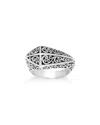 Lois Hill Silver Pyramid Ring In Orange