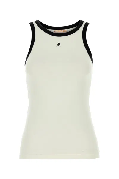 LOIS LOIS WHITE STRETCH COTTON IDA TANK TOP