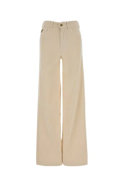 LOIS PANTALONE PALAZZO MISTAL IN VELLUTO A COSTE STRETCH AVORIO  DONNA