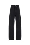 Lois Skater Loose Wide Leg Jeans In Black
