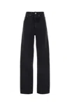 Lois Skater Loose Wide Leg Jeans In Black