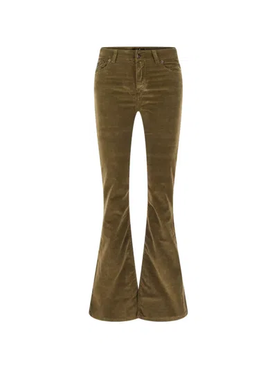 Lois Jeans Corduroy Flared Trousers In Green
