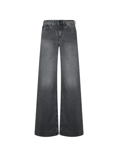 Lois Jeans Faded Wide-leg Jeans In Gray