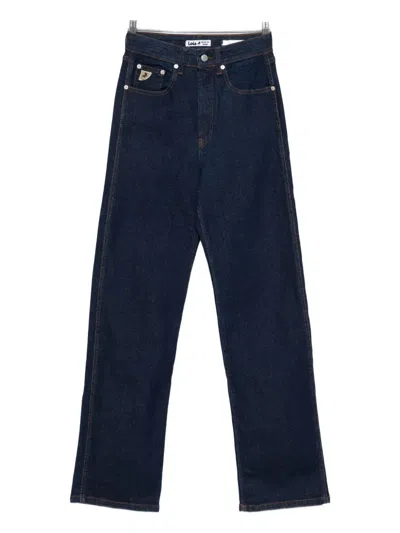 Lois Jeans Logo-plaque Straight-leg Jeans In Blue