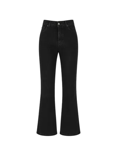 Lois Jeans Logo-patch Flared Jeans In Black