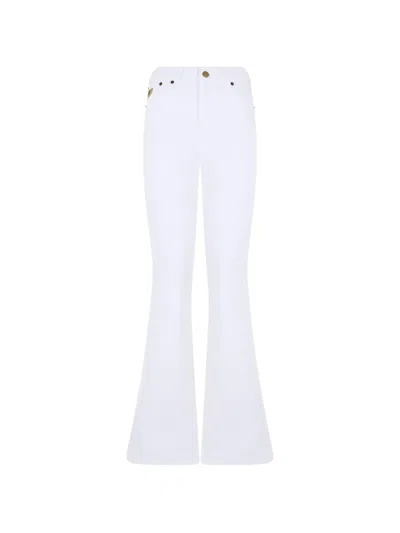 Lois Jeans Logo-patch Flared Jeans In White