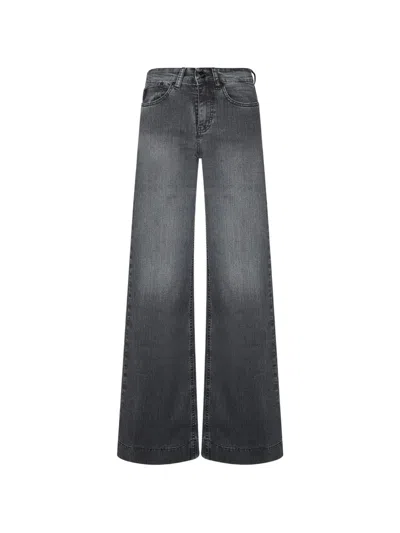 Lois Jeans Faded Wide-leg Jeans In Gray