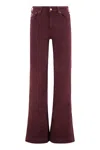 Lois Jeans Buttoned Straight-leg Jeans In Burgundy