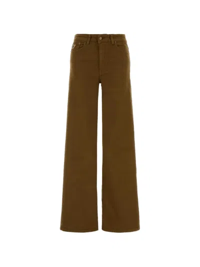 Lois Jeans Palazzo Stretch-cotton Mid-rise Pants In Brown