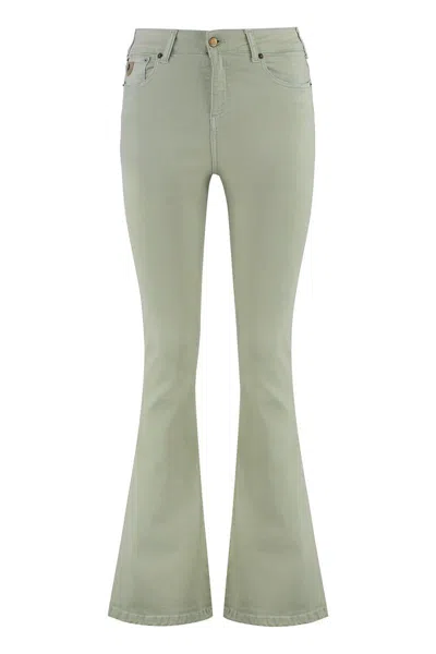 Lois Jeans Raval High-rise Flared Jeans In Green