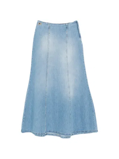 Lois Jeans Rohan Panelled Maxi Skirt In Blue