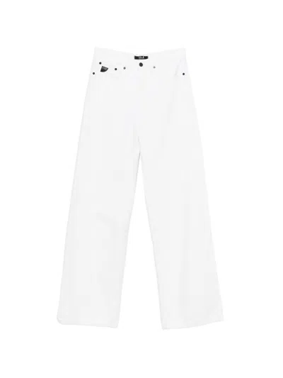 Lois Jeans Skater Loose In Denim Di Cotone Bianco  In White