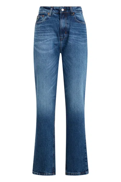 Lois Jeans Slightly Flared Wide-leg Denim Jeans In Blue