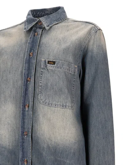 Lois Men's Style Denim Button-up Shirt In Blue