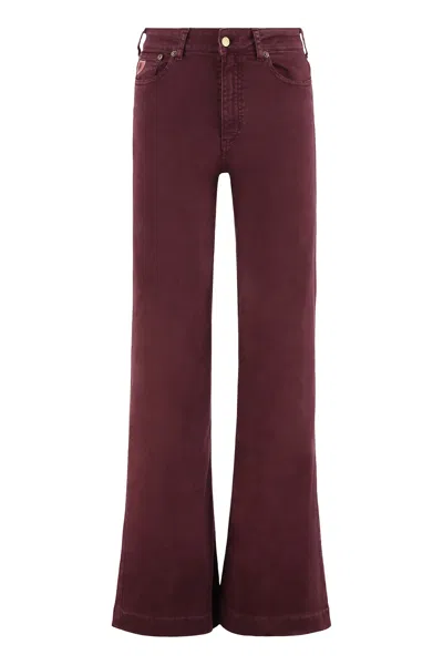Lois Mistral Wide-leg Jeans In Burgundy