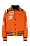 Lois Orange Denim Nomad Bomber Jacket In Orange