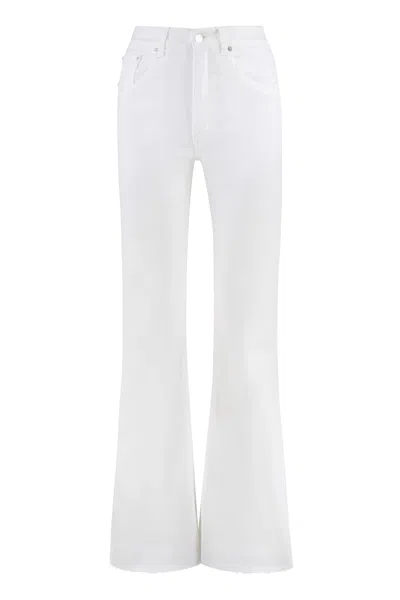 Lois Palas Edge High-rise Flared Jeans In White