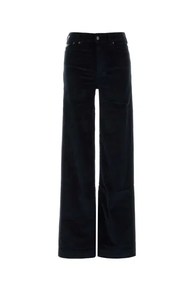 Lois Dark Brown Stretch Corduroy Palazzo Pant In Black