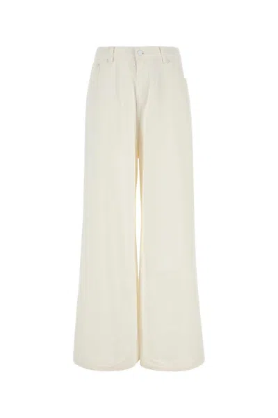 Lois Paloma Wide-leg Denim Pants In White