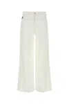 LOIS LOIS WHITE LINEN CULOTTE WIDE-LEG PANT