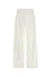 Lois Pantalone Dalla Gamba Ampia Sage In Misto Viscosa Bianca  Donna