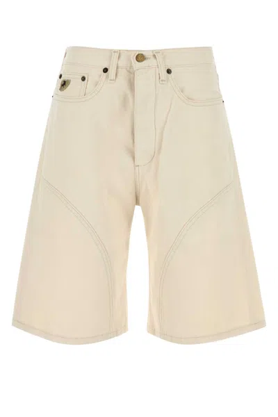 Lois Sand Denim Ada Bermuda Shorts In Beige O Tan