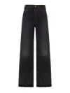 Lois Embellished Denim Wide-leg Jeans In Black