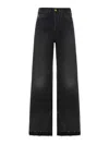 Lois Embellished Denim Wide-leg Jeans In Negro