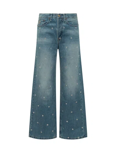 Lois Skater Loose Mini Style With Double Stone Crystal Details In Blue