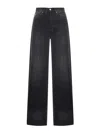 Lois Skater Loose Wide Leg Jeans In Negro