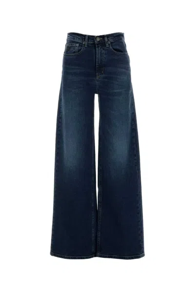 Lois Stretch Denim Skater Wide Leg Jeans In White