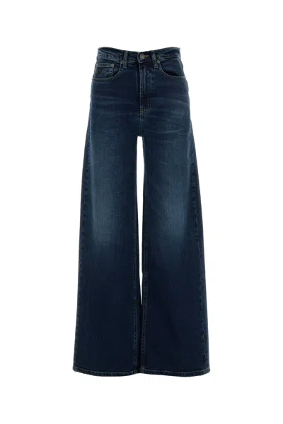 Lois Stretch Denim Skater Wide-leg Jeans In Blue