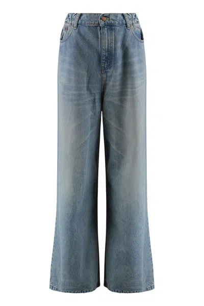 Lois Vintage Dirty Wide-leg Jeans In Blue