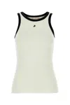 Lois White Stretch Cotton Ida Tank Top In Offwhite