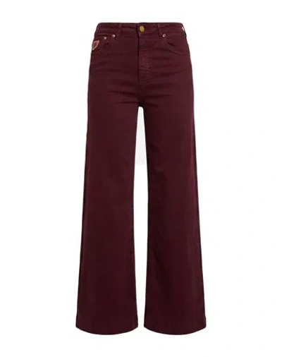 Lois Woman Jeans Burgundy Size 25w-32l Lyocell, Cotton, Elastomultiester, Elastane In Red