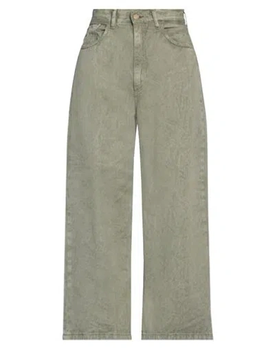 Lois Woman Jeans Sage Green Size 29 Cotton, Lyocell