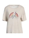 Lois Woman T-shirt Beige Size S Linen In Beige