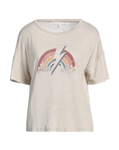 Lois Woman T-shirt Beige Size S Linen