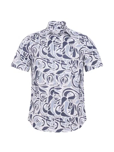 Loja Das Meias Abstract-print Short-sleeve Shirt In Blue